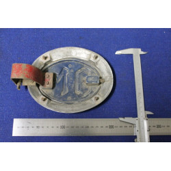 STEMMA "OM" LUNGH. 180 mm   METALLO SU SFONDO SMALTATO BLU'