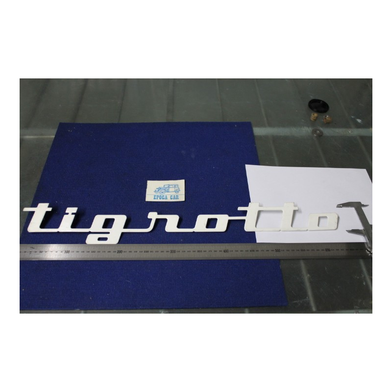 EMBLEM "TIGROTTO"  LENGHT 640 mm  WHITE METAL