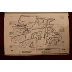 850   CATALOGO PARTI DI RICAMBIO-CARROZZERIA  (4° EDIZIONE 1970)