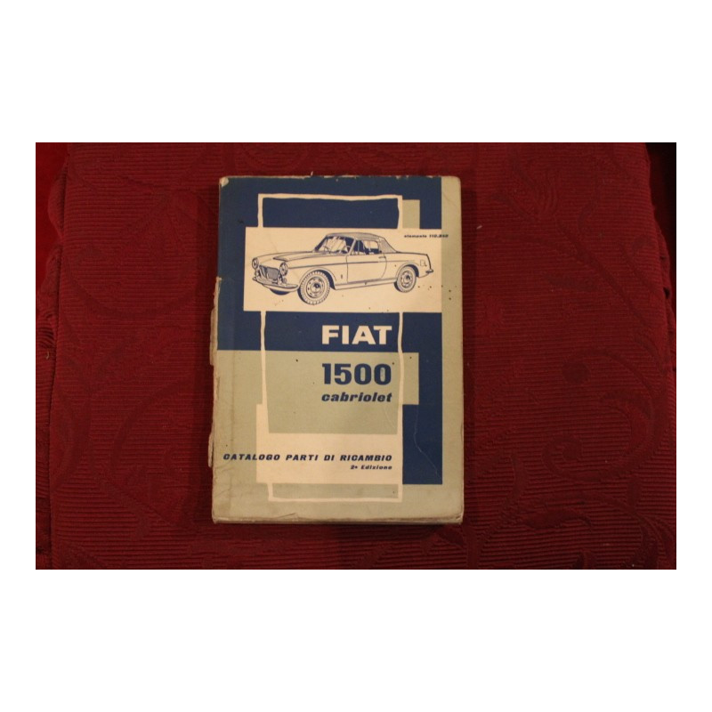 1500  CABRIOLET (118 S)    MECHANICS SPARE PARTS CATALOGUE (2° EDITION 1961) cover with defect