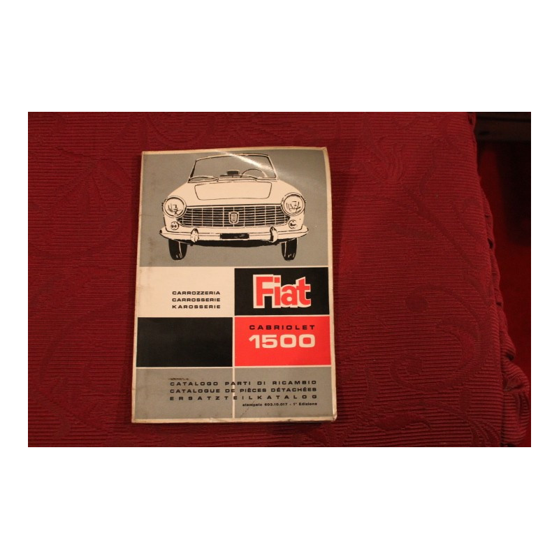 1500  CABRIOLET   CATALOGO PARTI DI RICAMBIO-CARROZZERIA (1° EDIZIONE 1963)
