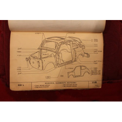 500  L  CATALOGO PARTI DI RICAMBIO-CARROZZERIA (2° EDIZIONE 1971) copertina in non buono stato, interno discreto.