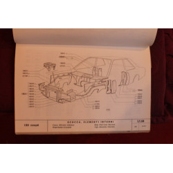 130  COUPE'      CATALOGO PARTI DI RICAMBIO-CARROZZERIA (1°EDIZIONE 1971)