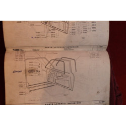 132 GL GLS      CATALOGO PARTI DI RICAMBIO-CARROZZERIA (1°EDIZIONE 1974) copertina in non buono stato, interno discreto.