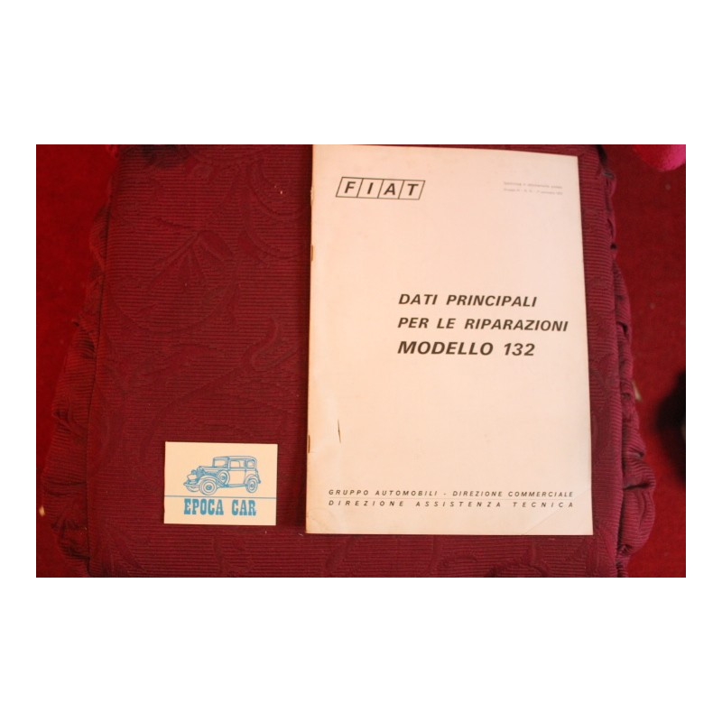 132    DATI PRINCIPALI PER LE RIPARAZIONI (1972)