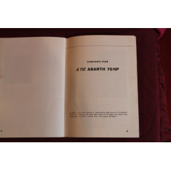 A112 E  A112 ABARTH 70 HP     LIBRETTO USO E MANUTENZIONE (4°EDIZIONE 1976)