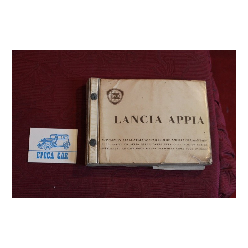 APPIA 3°SERIE      SUPPLEMENT TO SPARE PARTS CATALOGUE 1961  cover a little dirty