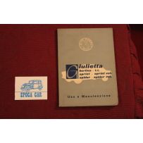 GIULIETTA  BERLINA  SPRINT  SPIDER     LIBRETTO USO E MANUTENZIONE (1958)