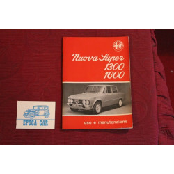 NUOVA GIULIA SUPER 1300 1600    USE AND SERVICE BOOK (1976)
