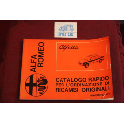 ALFETTA     MECHANICS AND BODY SPARE PARTS CATALOGUE (1972)