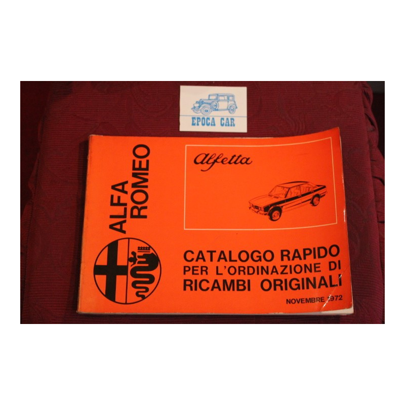 ALFETTA     MECHANICS AND BODY SPARE PARTS CATALOGUE (1972)
