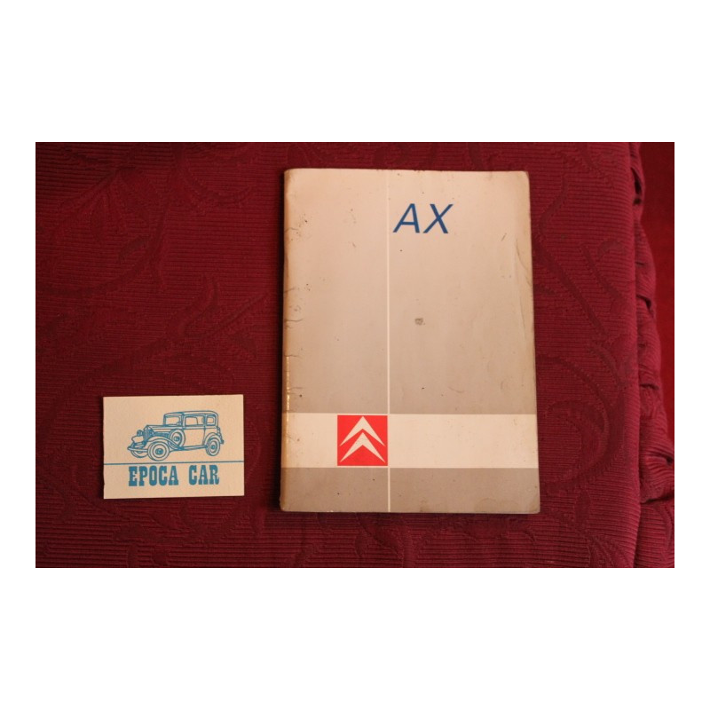 CITROEN AX      USE AND SERVICE BOOK       IN ITALIAN