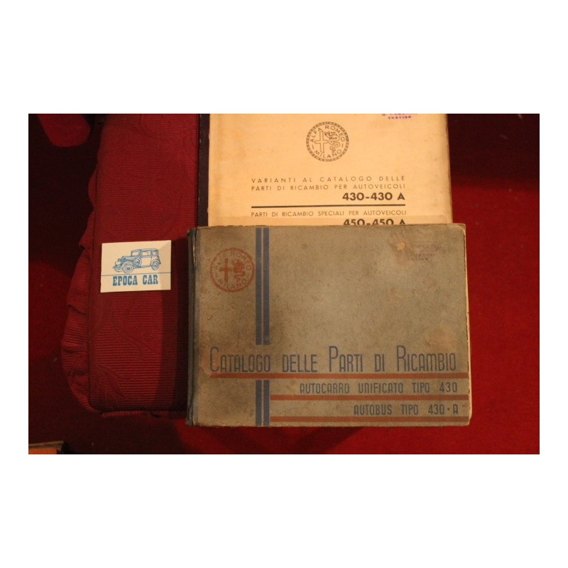 430 / 430A    SPARE PARTS CATALOGUE + UPDATE 1950, cover dirty, yellowed pages with some halo
