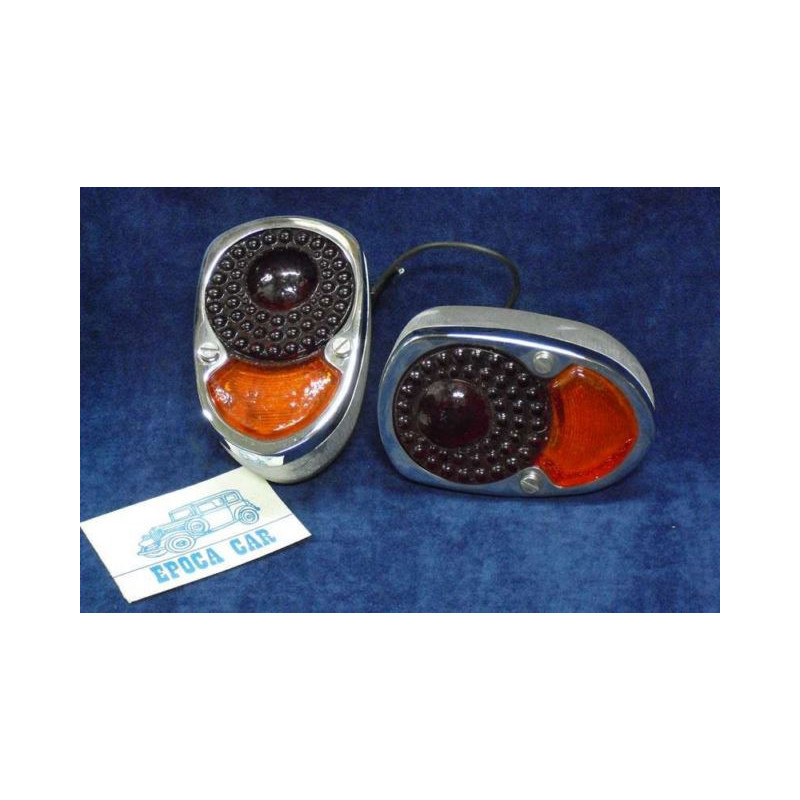 COPPIA FANALINI POSTERIORI VETTURE ANNI '30 MODELLO CARELLO PER CODICE STRADA ATTUALE